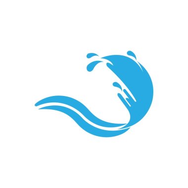 Su dalgası logo tasarım vektör şablonu
