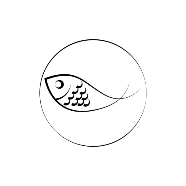 Logo Peces Vector Icono Plantilla — Vector de stock