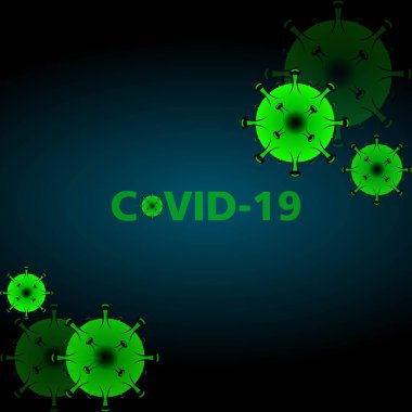 covid-19 logo vektör çizim şablonu