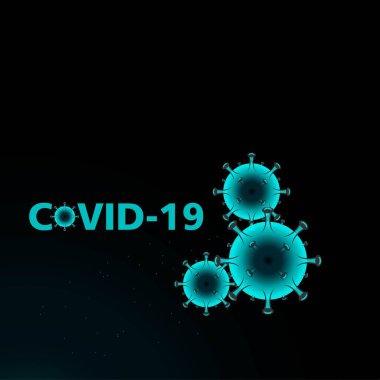 covid-19 logo vektör çizim şablonu