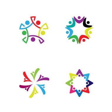 Topluluk bulmacası logo şablonu vektörünü ayarla