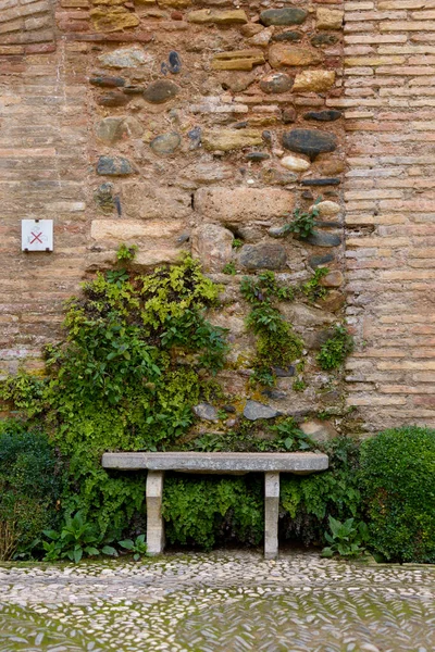 stone bench in the alhambra