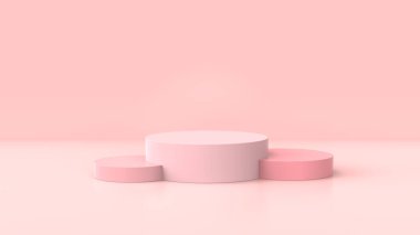 3B ürün gösterim standı, ekran standı ve dekoratif halka, 3B oluşturma arkaplanı