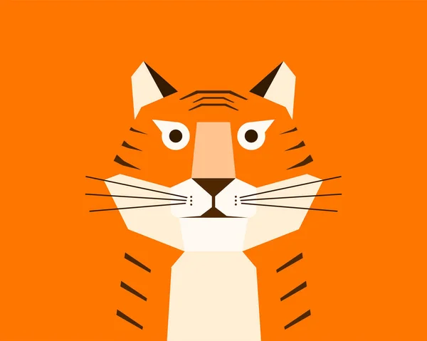 Diseño Imagen Tigre Dibujos Animados Zodiaco Tigre Chino Año Del — Vector de stock