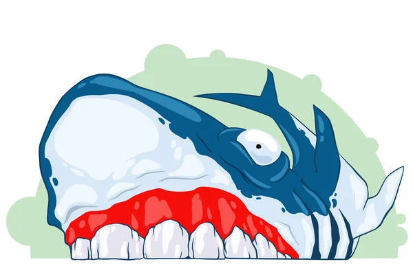 疯狂的鲨鱼贴纸矢量的概念 — 图库矢量图片
