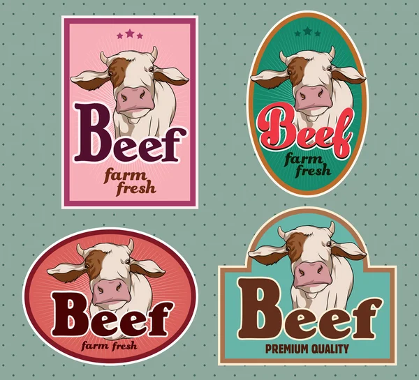 Etiquetas vintage de carne — Vector de stock