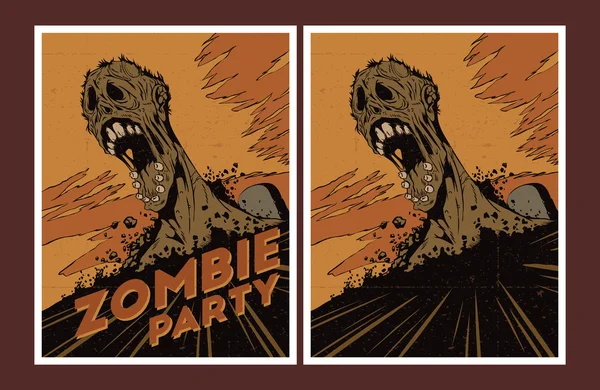 Invitation de fête zombie . — Image vectorielle