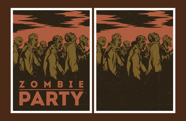 Zombie Festinbjudan. — Stock vektor
