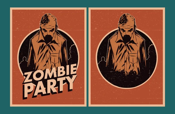 Zombie party invitation. — Stock Vector