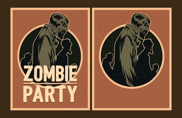 Zombie festa convite . — Vetor de Stock