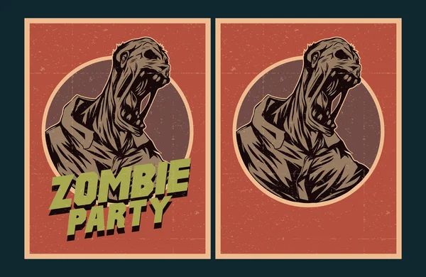 Zombie fiesta invitación . — Vector de stock