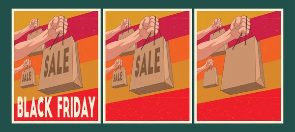 Sale posters set. Black Friday Posters. — Stock Vector