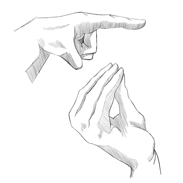 Set of sketch hands. — Stock Vector