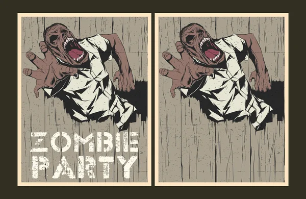 Plantilla de invitación de fiesta Zombie . — Vector de stock