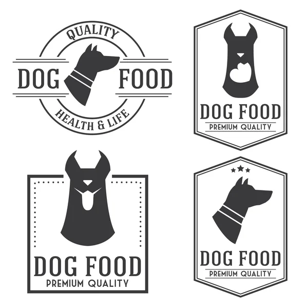 Ensemble de badges et logotypes alimentaires pour chiens vintage . — Image vectorielle