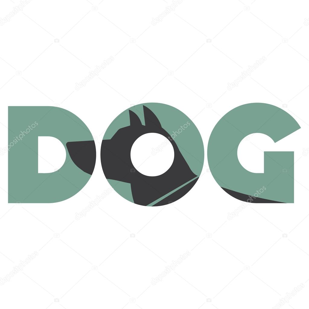 Vector dog  poster with double exposure effect
