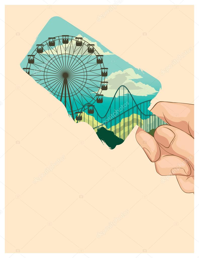 Ice cream illustration with double exposure effect.