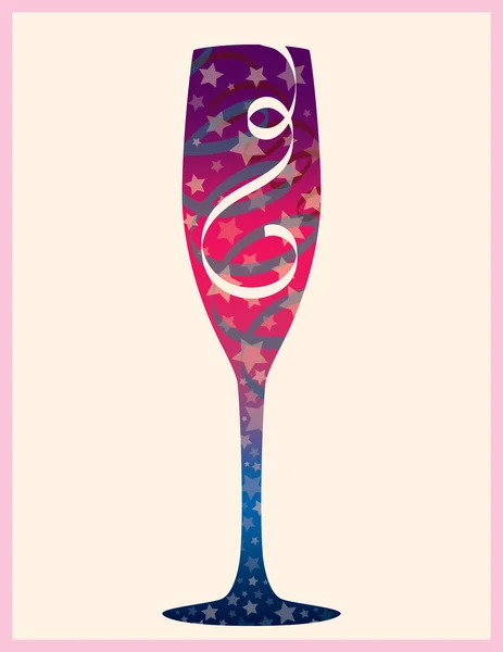 Un verre de champagne. Illustration vectorielle — Image vectorielle