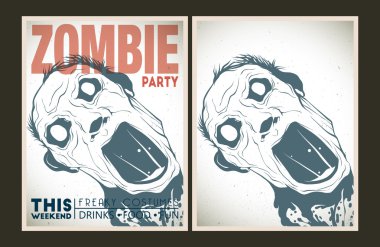 Zombi parti afişini seti