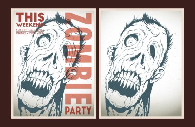 Zombi parti afişini seti