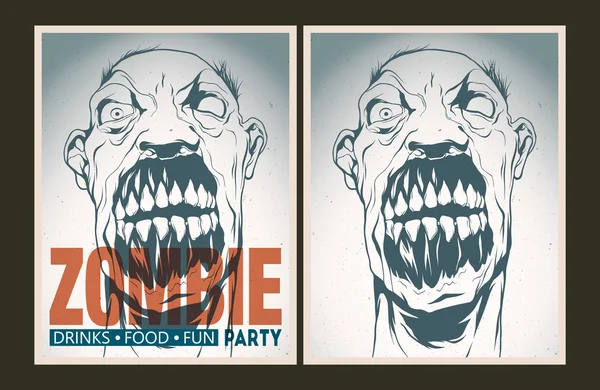 Zombi parti afişini seti