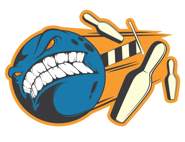 Kızgın bowling topu etiket vektör kavramı