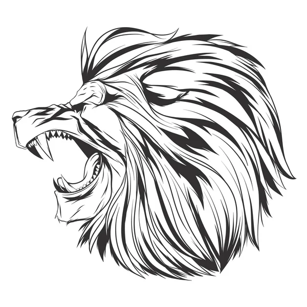 Vektör çizim aslan kafa ile