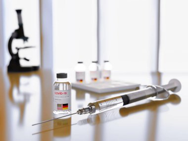 3D Hazırlama, Covid 19, Corona Virüsü, Amerikan Alman aşısı laboratuarında 7087 x 5315 px 60 cm x 300 dpi