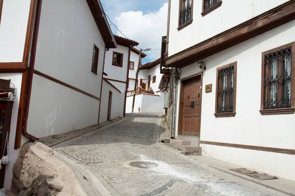 Вид Улицы Исторические Дома Анкара Вокруг Замка Анкара — стоковое фото