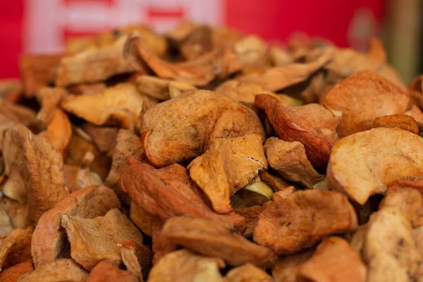 Dried Apple Slices Using Traditional Organic Methods Use Making Tea — Stock Photo, Image