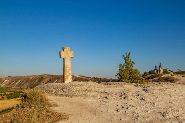 Doğu Avrupa 'nın tepe manzarası. Seyahat için popüler yerler. Moldova Yaşlı Orhei. Arkaplan