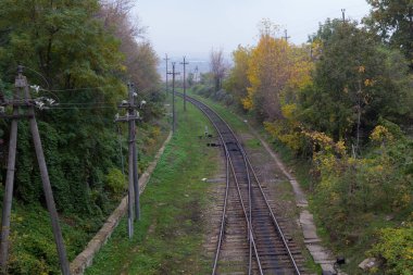 Demiryolu ya da demiryolu, mal ve yolcuların tekerlekli araçlarla raylarda taşındığı bir kara taşımacılığı türüdür. Seçici odak arkaplanı