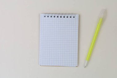 Yazı için kopyalama alanı olan not defteri. Mesaj için boşluk. Tasarım için model