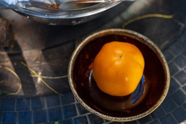 Aşçılık için sebzeli soyut evrensel illüstrasyon. Bulanık arkaplan ile seçmeli odak