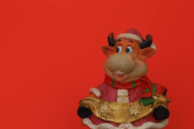 Doğu takvimine göre 2021 'in ana sembolü inek ya da boğa. Metin veya harf için boşluk kopyala