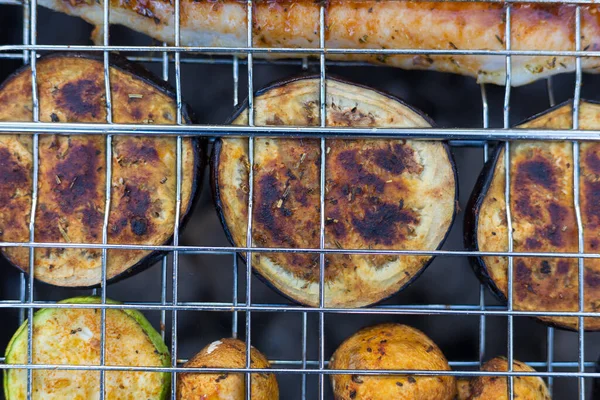 Grilled Baked Vegetables Selective Focus Blurred Background — Stock Photo, Image