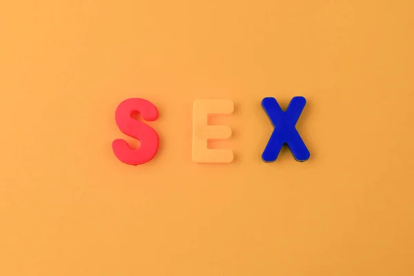 Word Text Sex Written Alphabet Colorful Letters Magnet — Stock Photo, Image