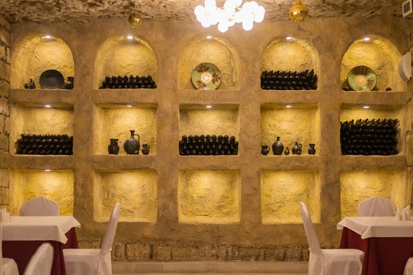Prosince 2020 Cricova Moldavsko Restaurace Interiér Největších Vinných Sklepích Evropě — Stock fotografie