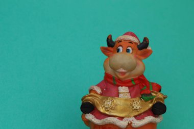 Doğu takvimine göre 2021 'in ana sembolü inek ya da boğa. Metin veya harf için boşluk kopyala