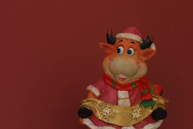 Doğu takvimine göre 2021 'in ana sembolü inek ya da boğa. Metin veya harf için boşluk kopyala