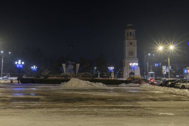 2 Şubat 2021 Balti veya Beltsy Moldova Soyut dini geçmişi. Uzun pozlu gece çekimi.