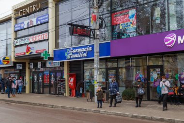 26 Ocak 2021 Balti Moldova toplu taşıma durağı. İllüstrasyon Editörü