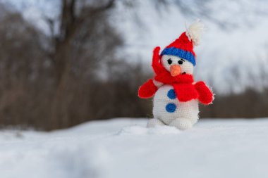 Kardan Adam, gezegenin kuzey yarımküresindeki insanlar arasında kışın ana sembolü. Metin veya yazıtlar için yeri olan arkaplan.