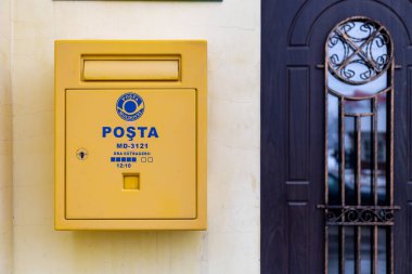 1 Şubat 2021 Balti veya Beltsy Moldova posta kutusu postanede, metin için yer alan arka plan