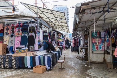 17 Şubat 2021 Balti veya Beltsy, Moldova covid-19 salgını sırasında merkezi şehir pazarıdır..