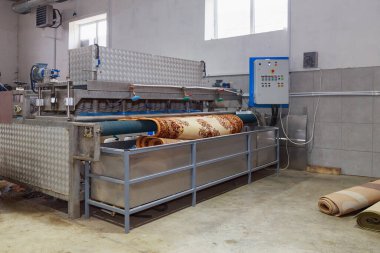 31 Mart 2021 Balti Moldova, Halıların endüstriyel kuru temizleme. İllüstrasyon başyazısı. Geçmişi. Ekipman