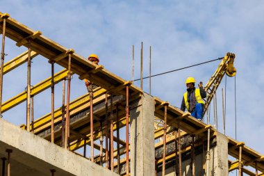 22 Mart 2021, Balti, Moldova Yeni Konut İnşaat Alanı. İllüstrasyon başyazısı. Arkaplan