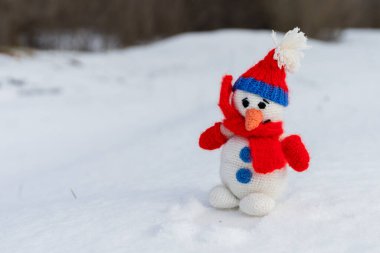 Kardan Adam, gezegenin kuzey yarımküresindeki insanlar arasında kışın ana sembolü. Metin veya yazıtlar için yeri olan arkaplan.