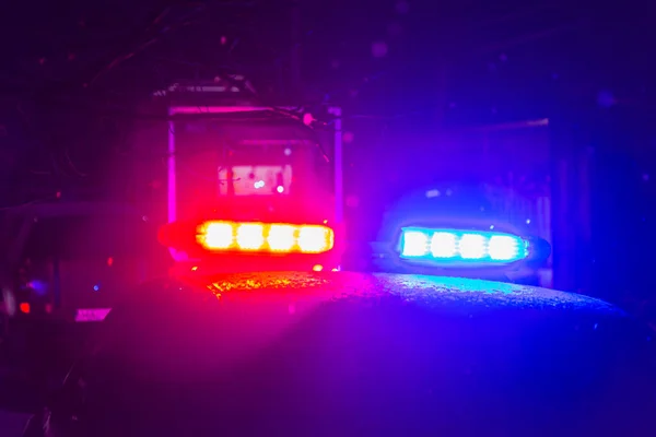 Abstrakter Verschwommener Hintergrund Mit Blinker Dunkeln Sondersignale Der Rettungsdienste Unfallkonzept — Stockfoto