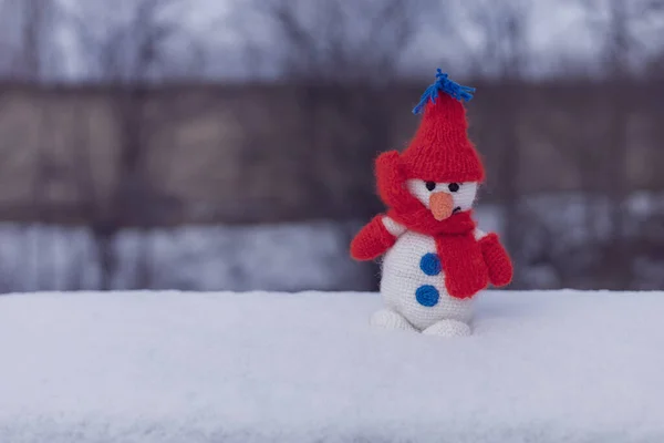 Muñeco Nieve Como Símbolo Principal Del Invierno Entre Los Pueblos — Foto de Stock